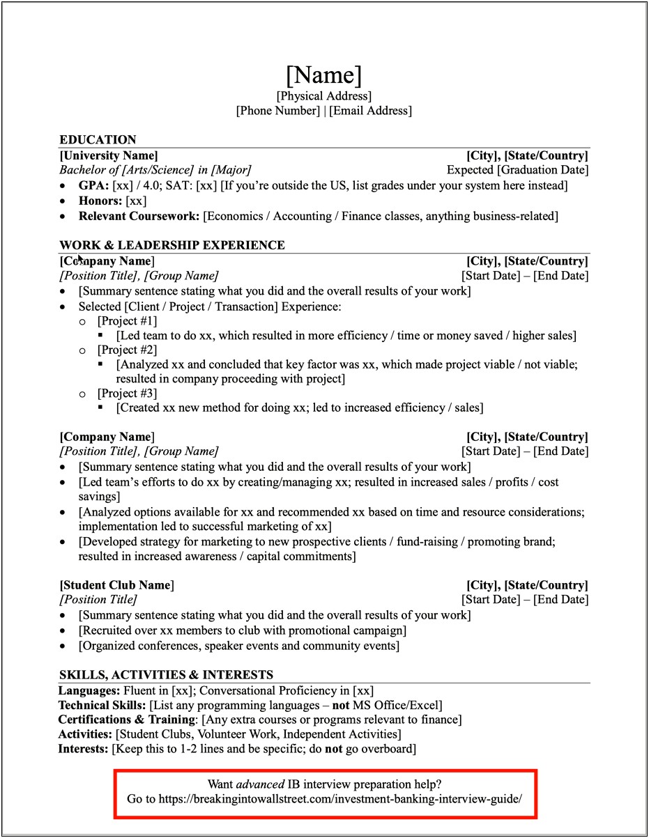 2017 Resume Template For Government Job