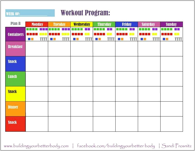 21 Day Fix Meal Plan Template Download