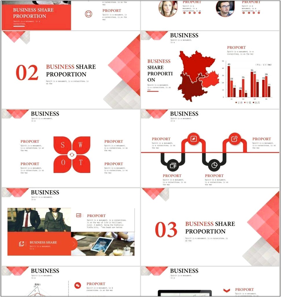 23+ Red Business Share Chart Powerpoint Template Download