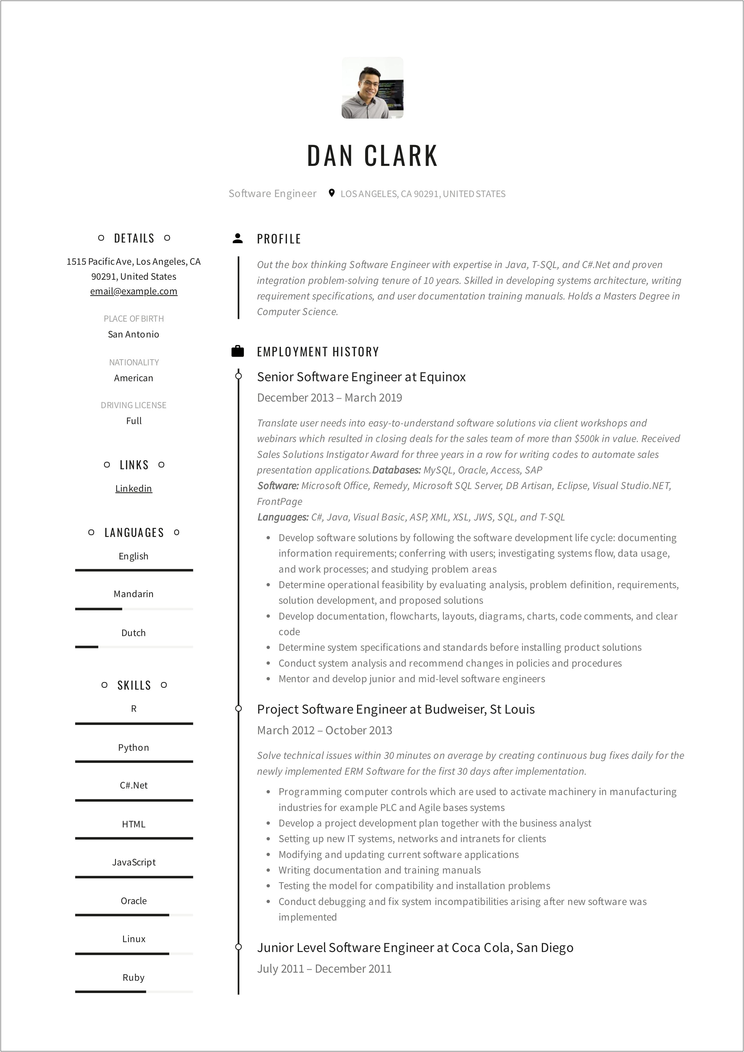 5 Year Experience Resume Format Free Download