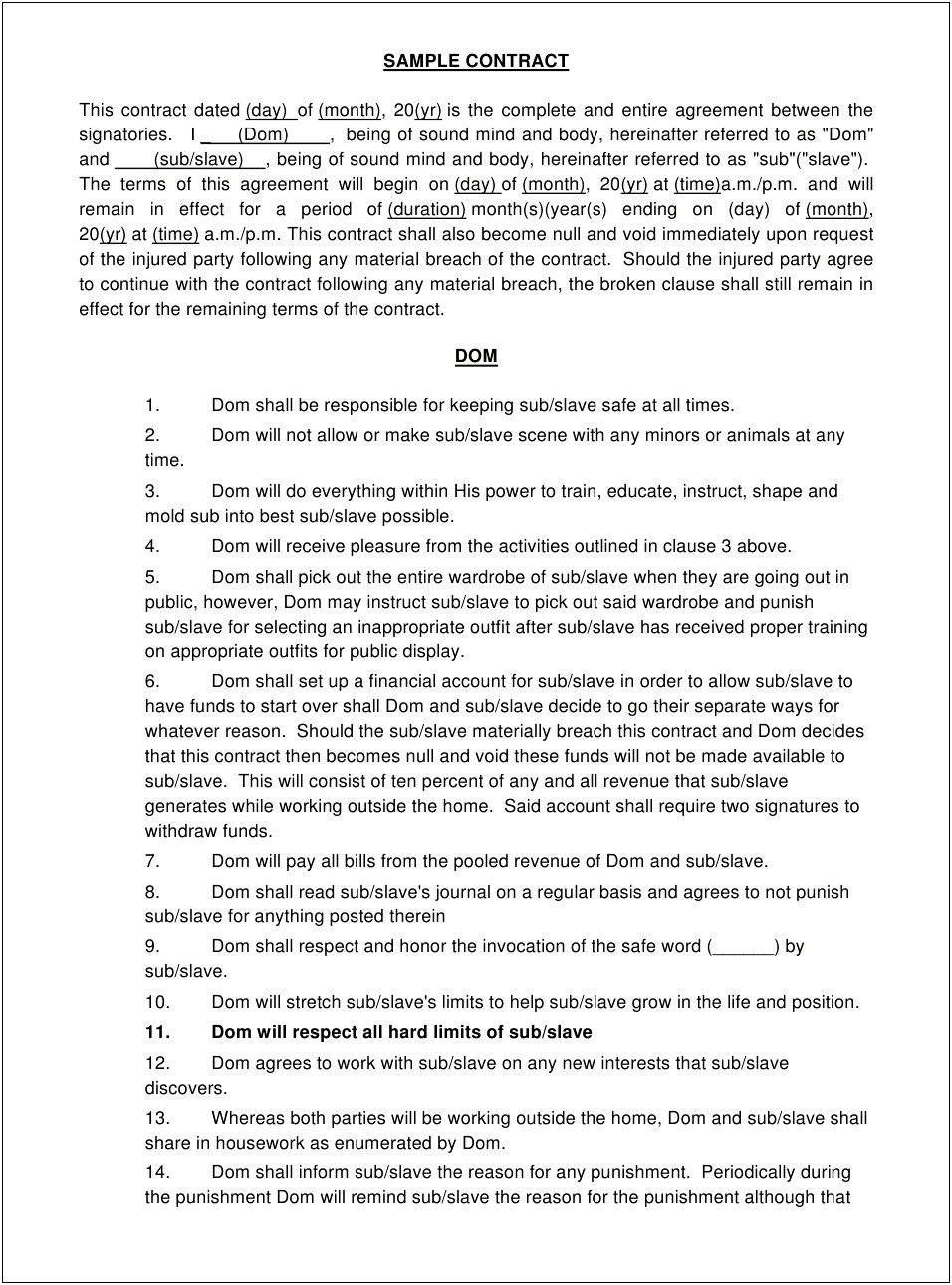 8 Sample Marriage Contract Template To Download