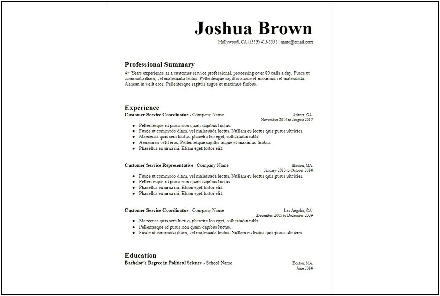 8th Grade Resume Template For High School