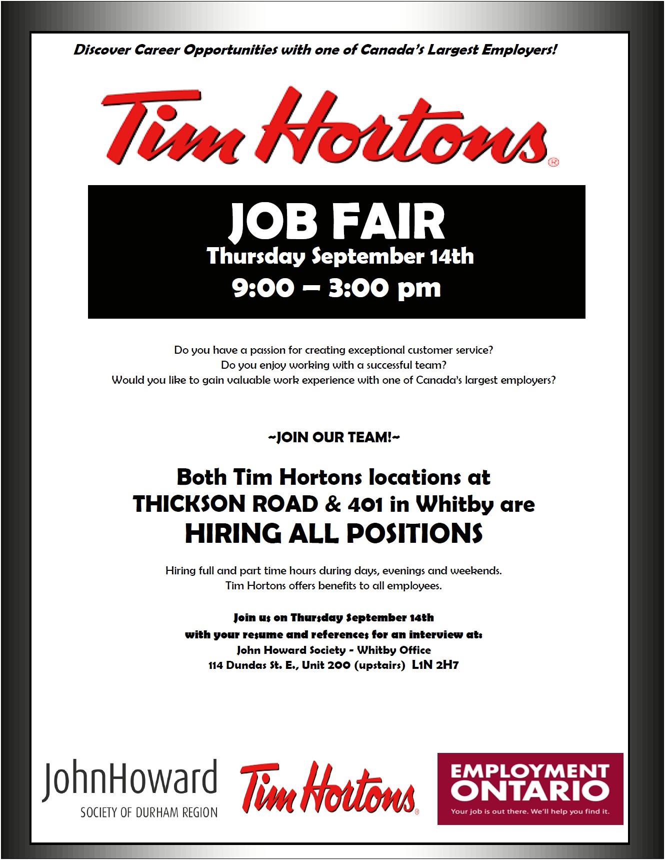 A Good Resume For Tim Hortons