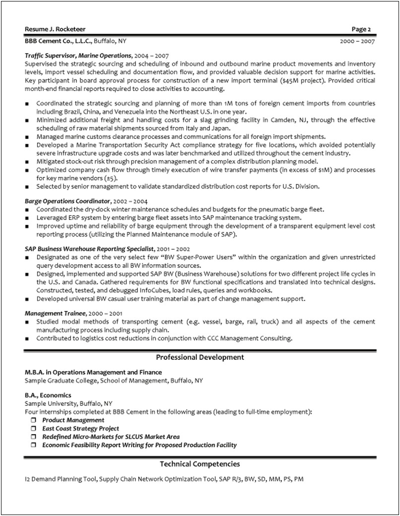 A Good Supply Program Manager Resume