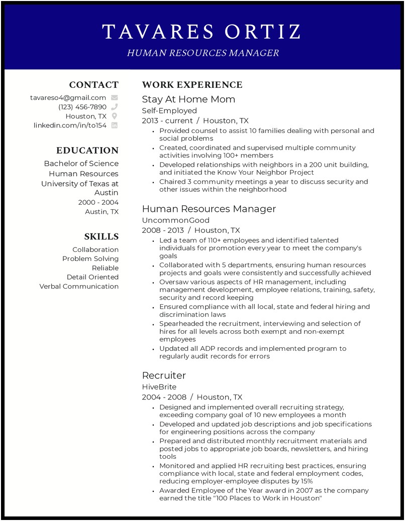 A Place For Mom Job Description For Resume