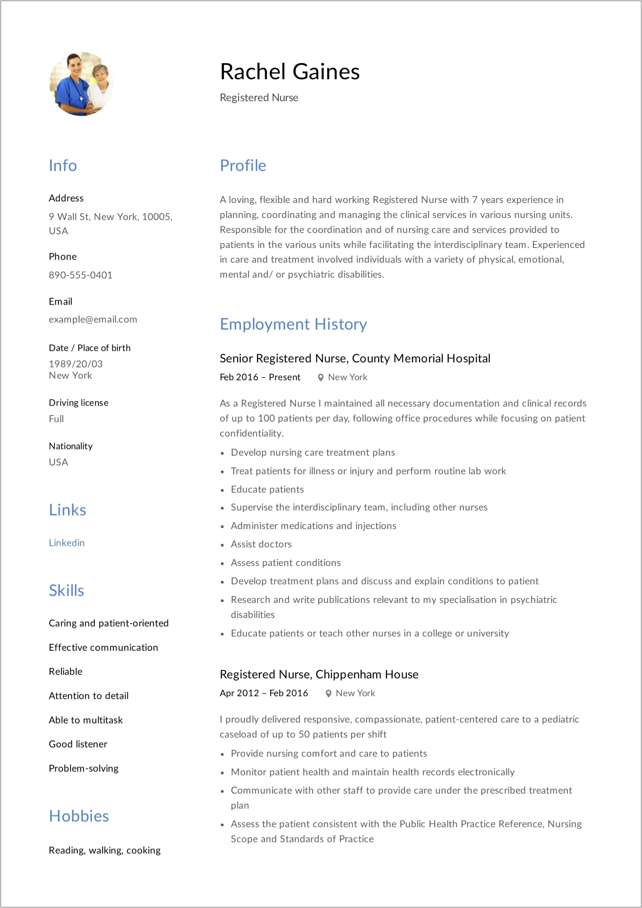 A Rn Seeking To Job Resume