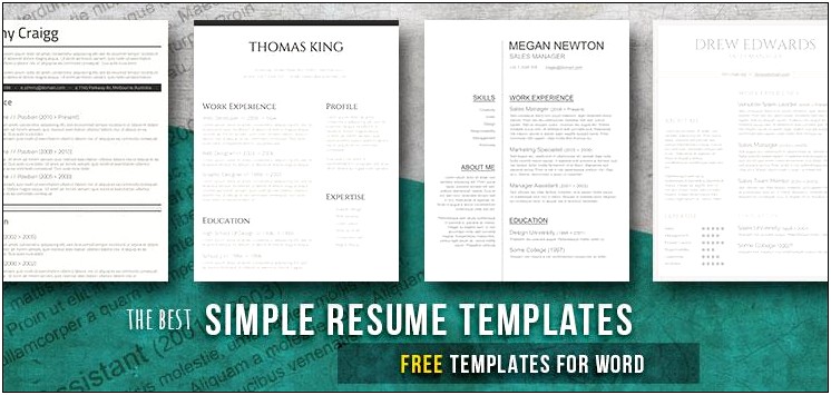 A Simple Template For A Resume