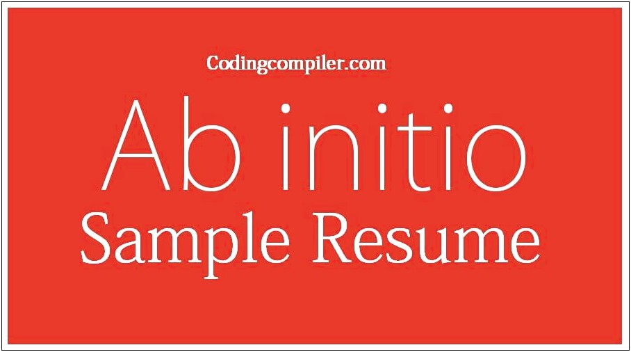 Ab Initio Developer 7years Sample Resumes