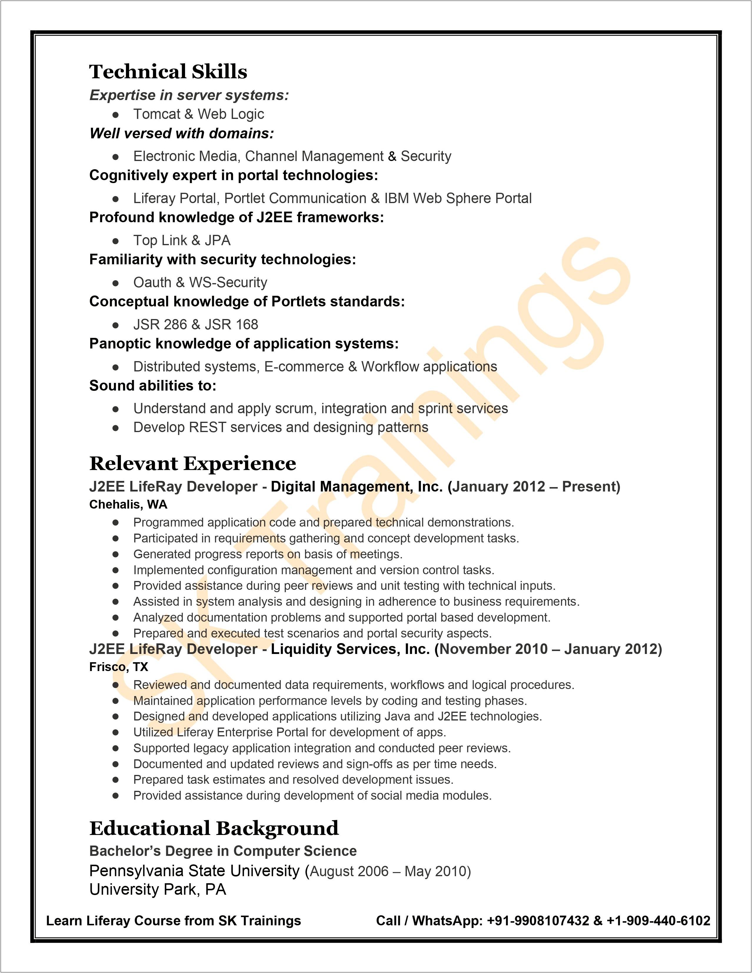 Ab Initio Developer Sample Indian Resumes