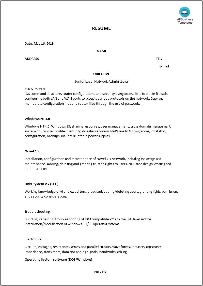 Access Control Security Skills For Resume