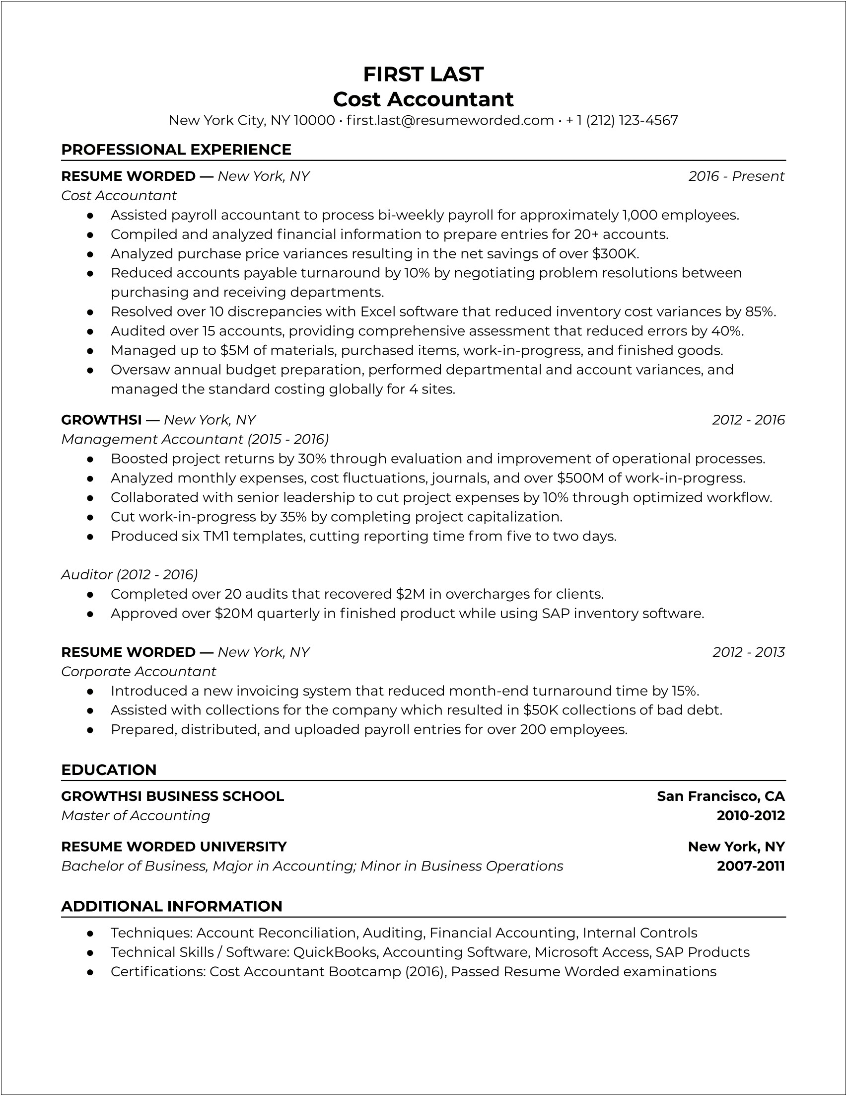 Accontant Resume Tips First Accounting Job