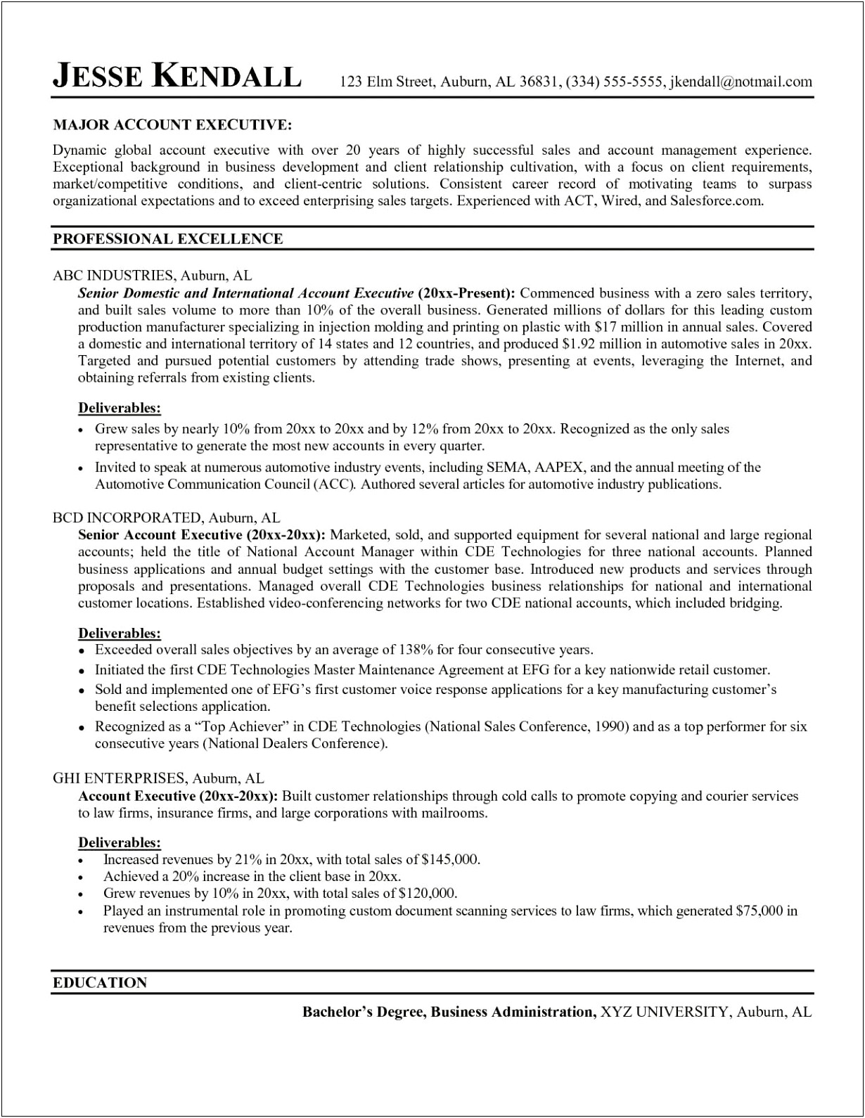 Account Manager Cold Calling Description Resume