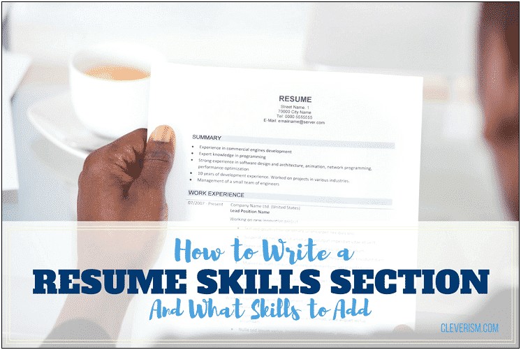 Addding A Skills Area In Your Resume