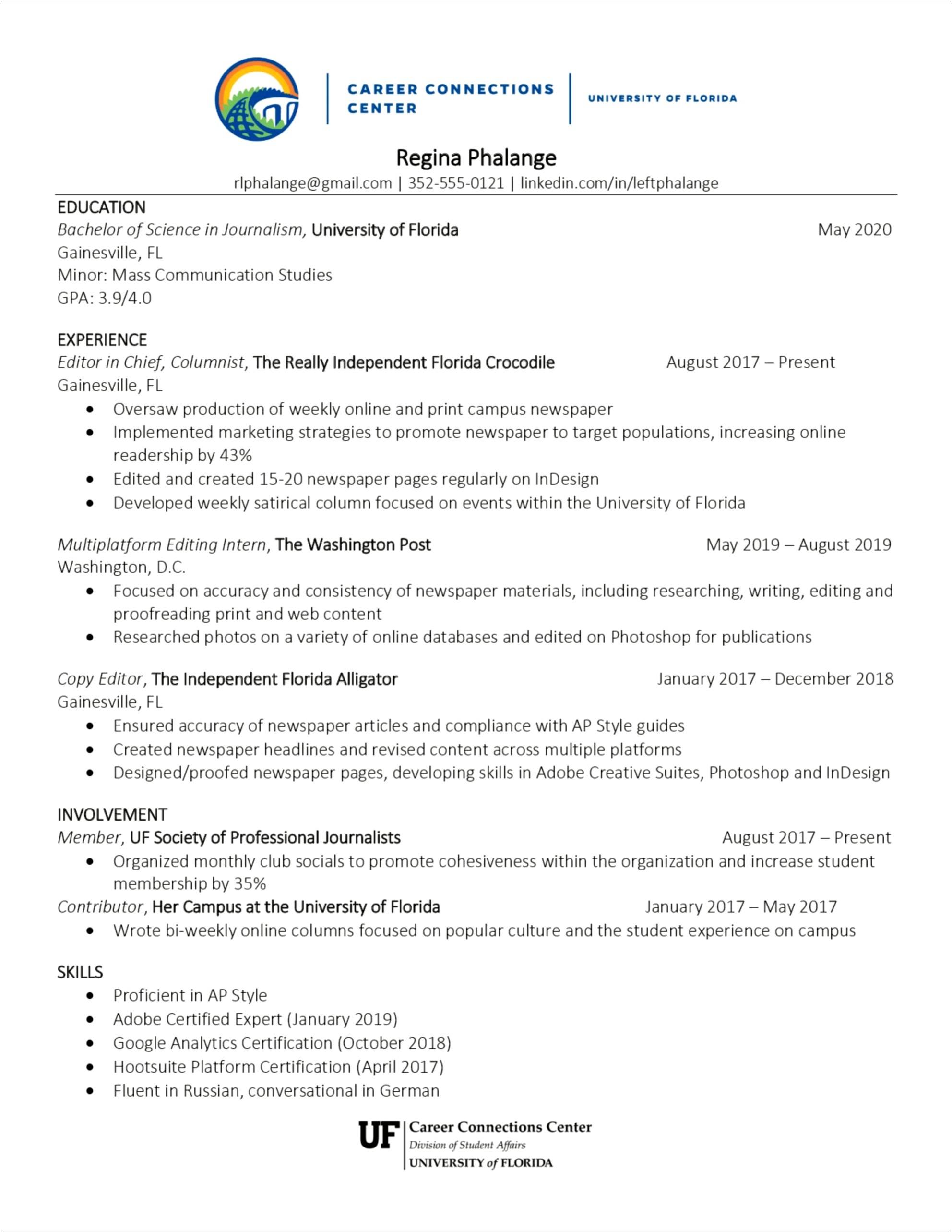 Adding Skills Learned In College On Resume