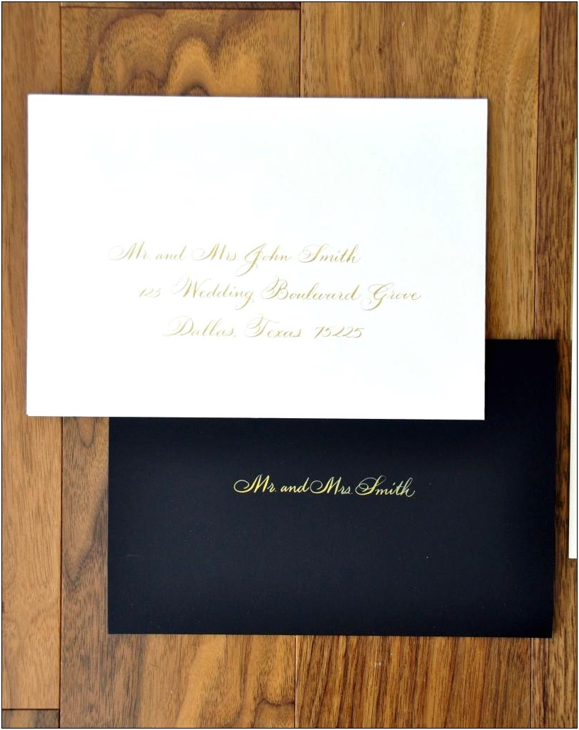 Addressing Wedding Invites Without Inner Envelope