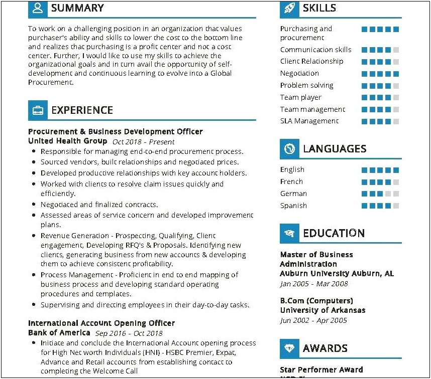 Administrative Skills For Resume Accounts Purchasing