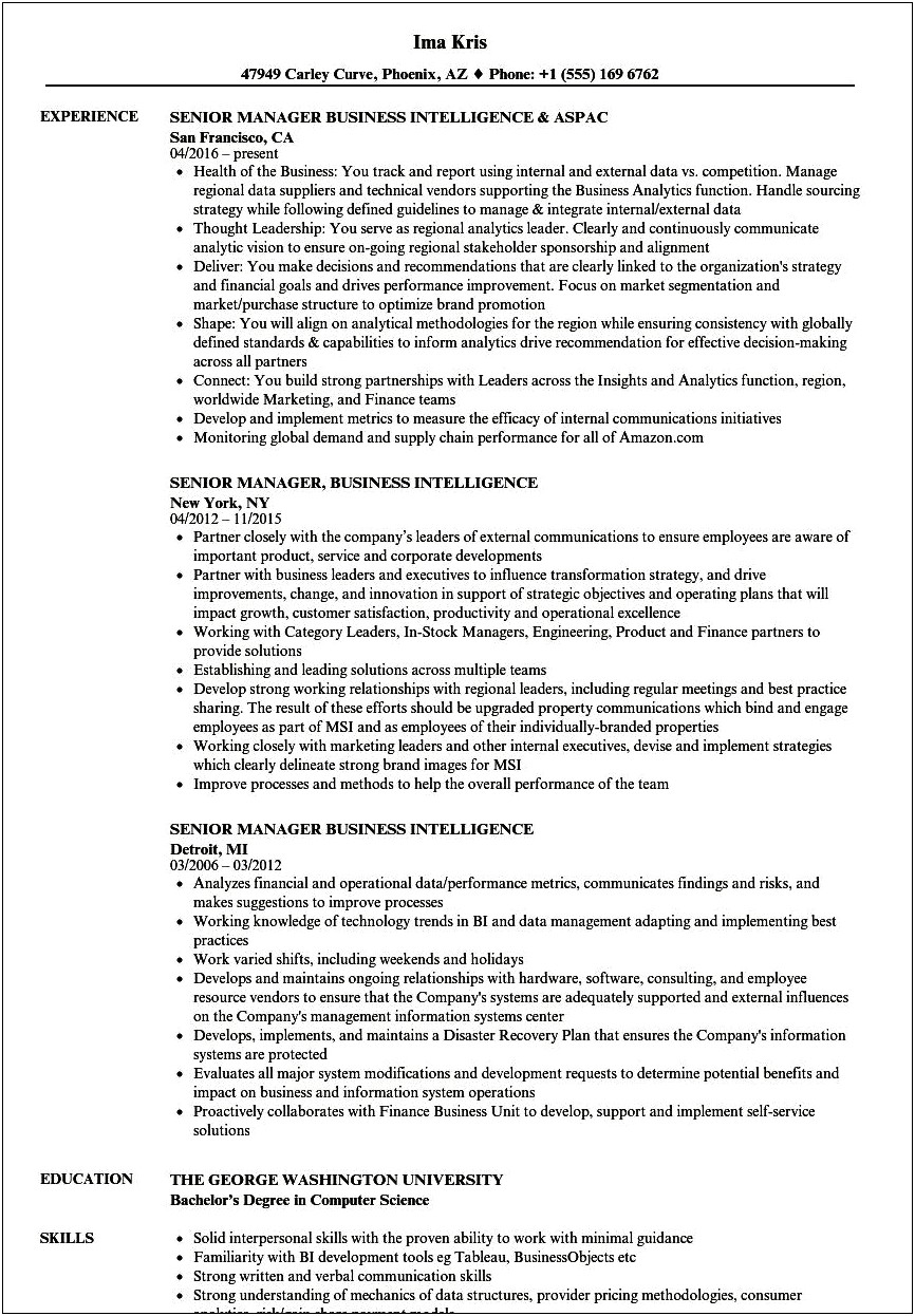 Adobe Experience Manager Business Analyst Resume