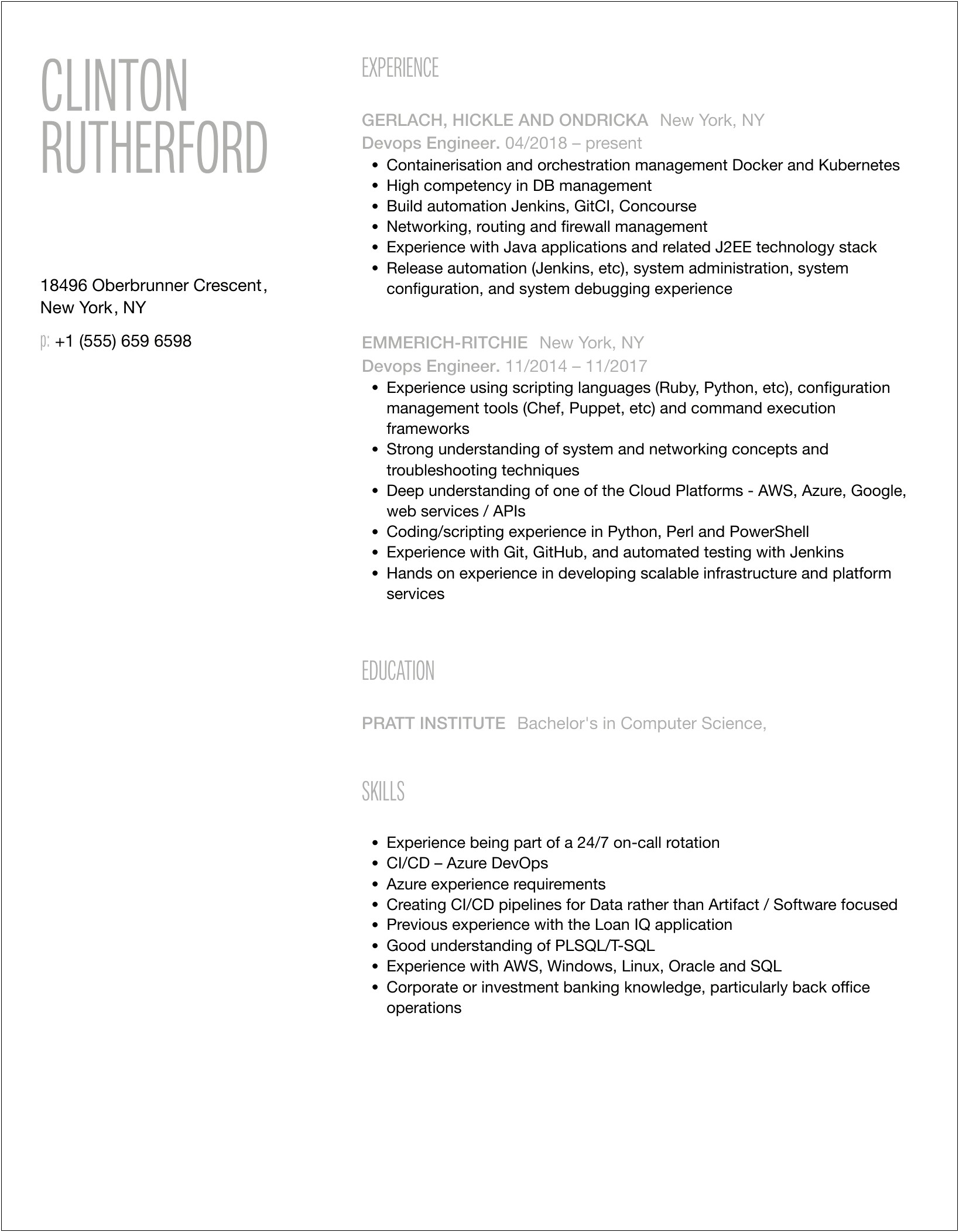 Adobe Experience Manager In Devops Resume