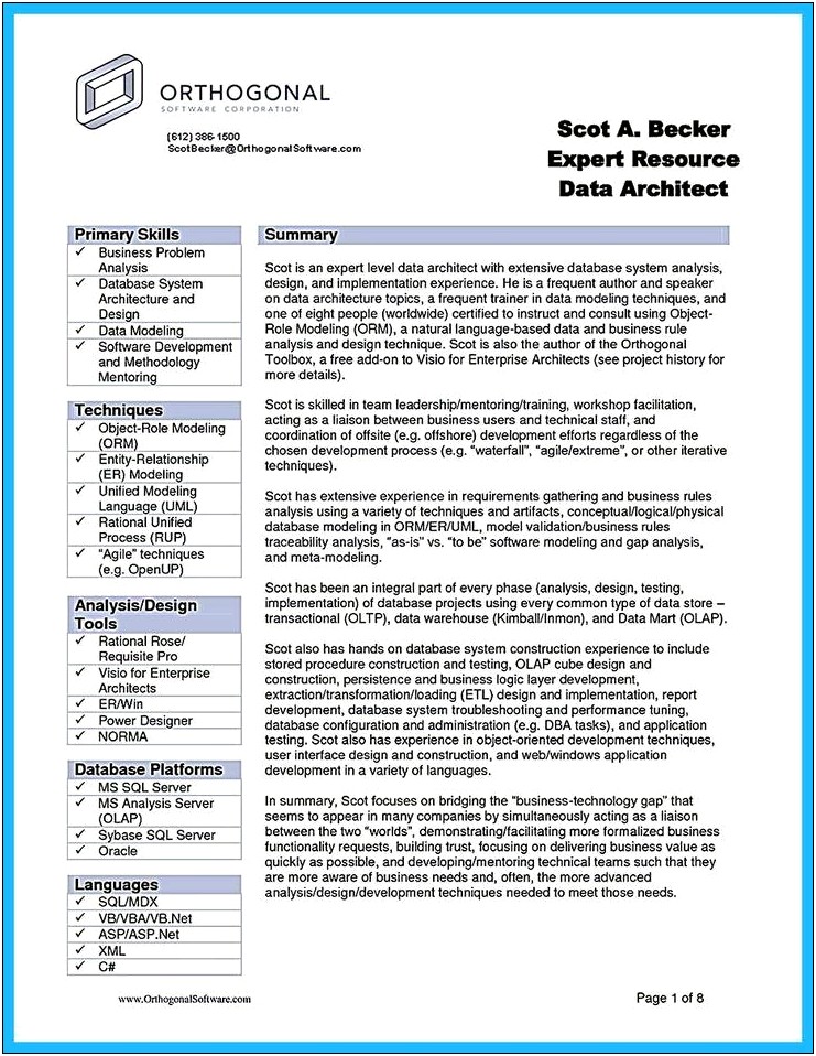 Advanced Career Resume Examples Business Analyst