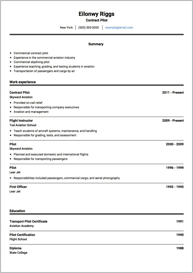 Airframe And Powerplane Certification Resume Example