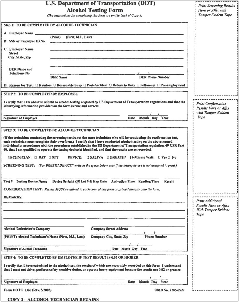 Alcohol Breath Analysis Tech Objective Resume