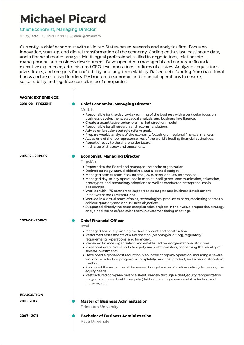 Analysis Words In Resume For Economists