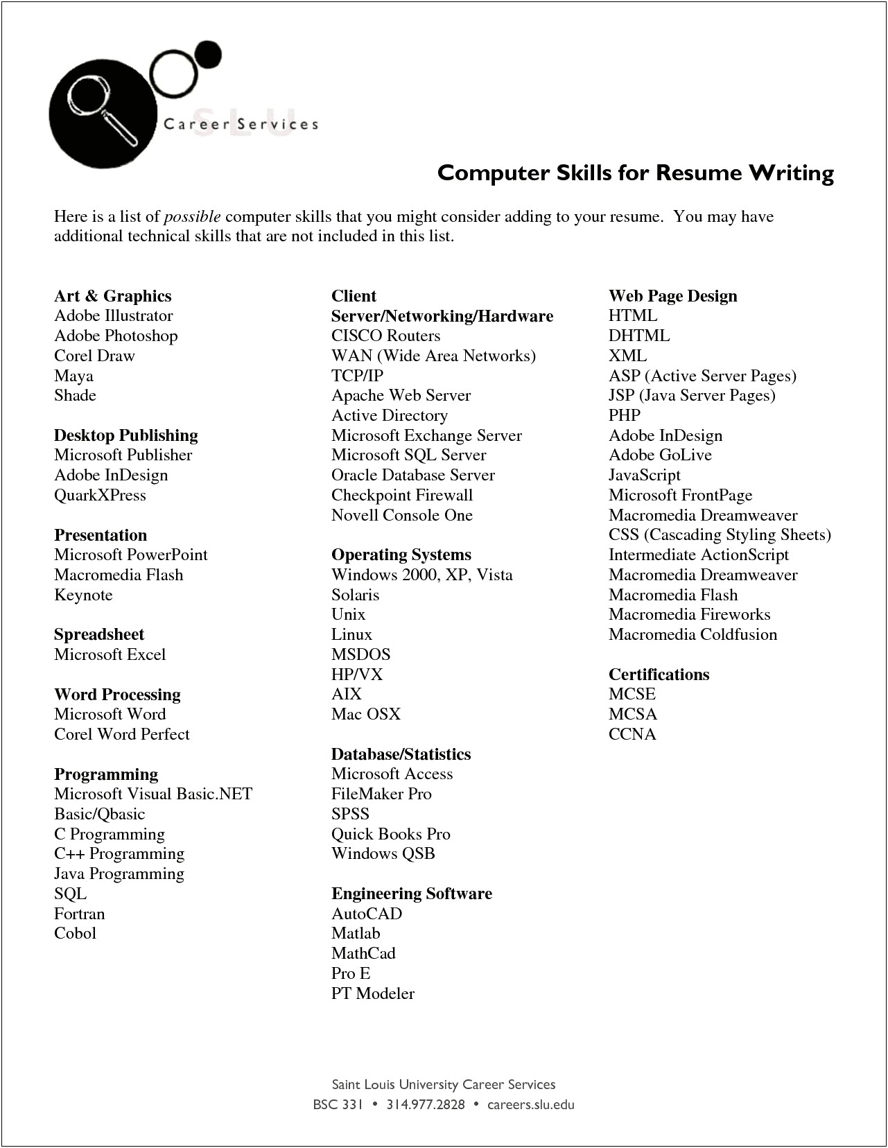 Another Way Of Listing Skills On Resume