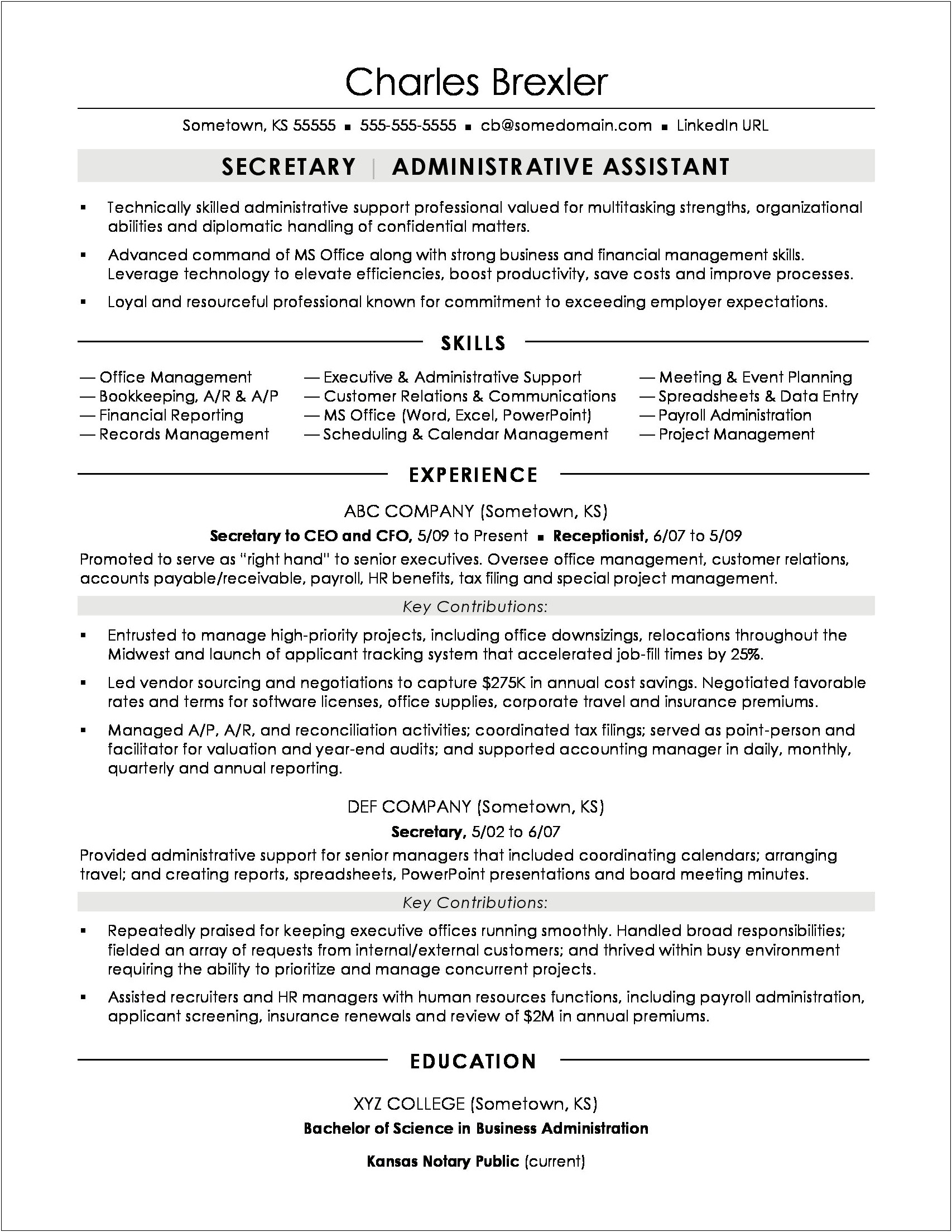 Another Word For Assistant On A Resume