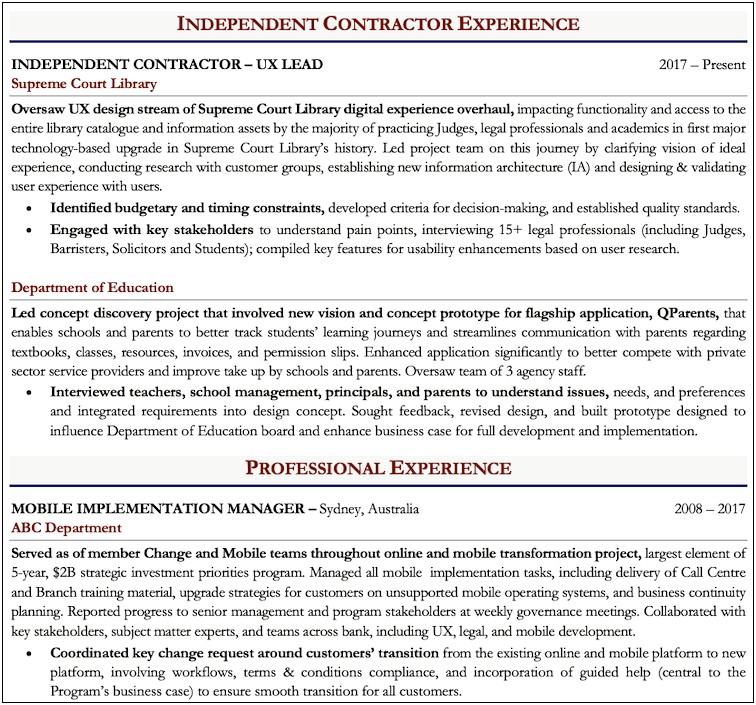 Another Word Forindependent Contractor For Resume