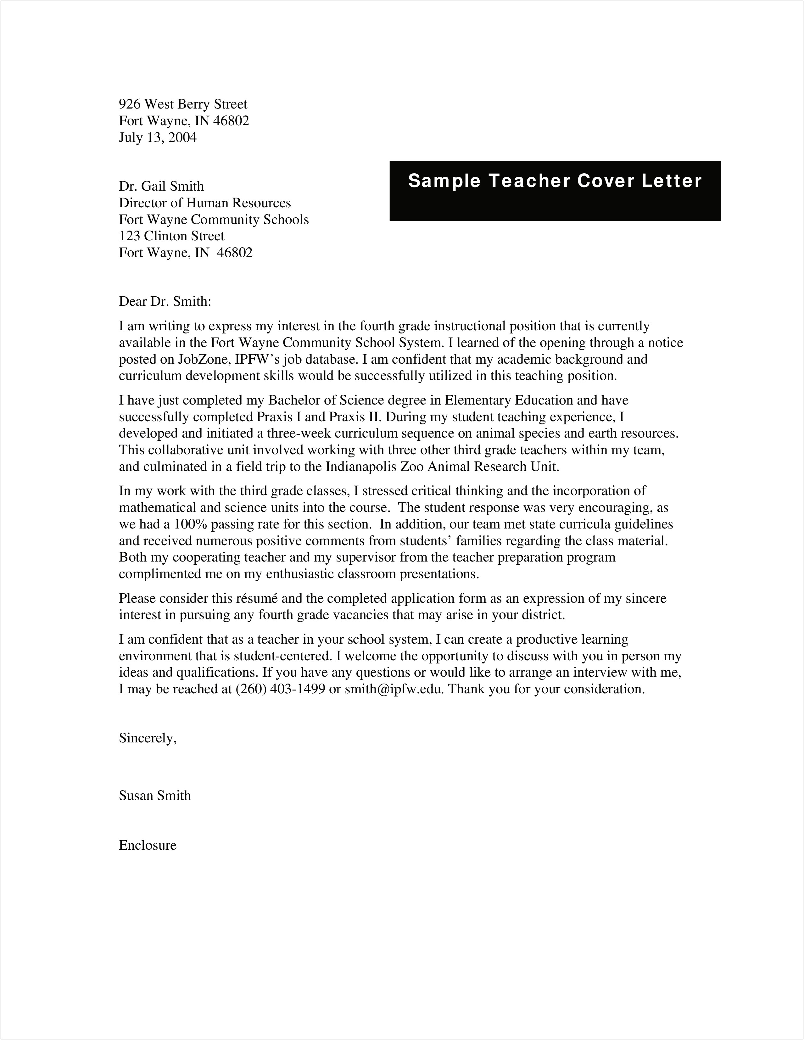 Application Letter And Resume For Teacher