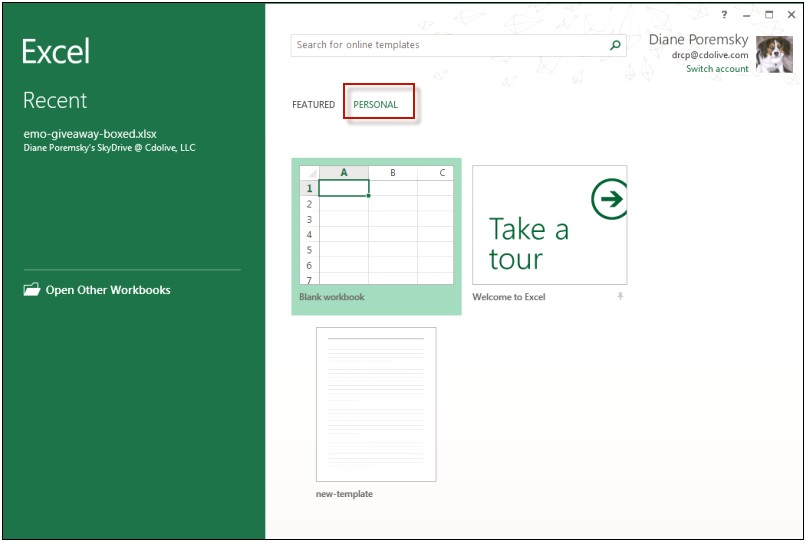 Applying Templates To Download In Mircroft Excel 2013