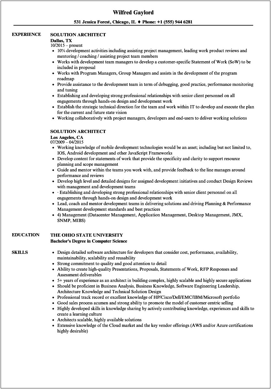 Architecture Resume Work Samples Filetype Pdf