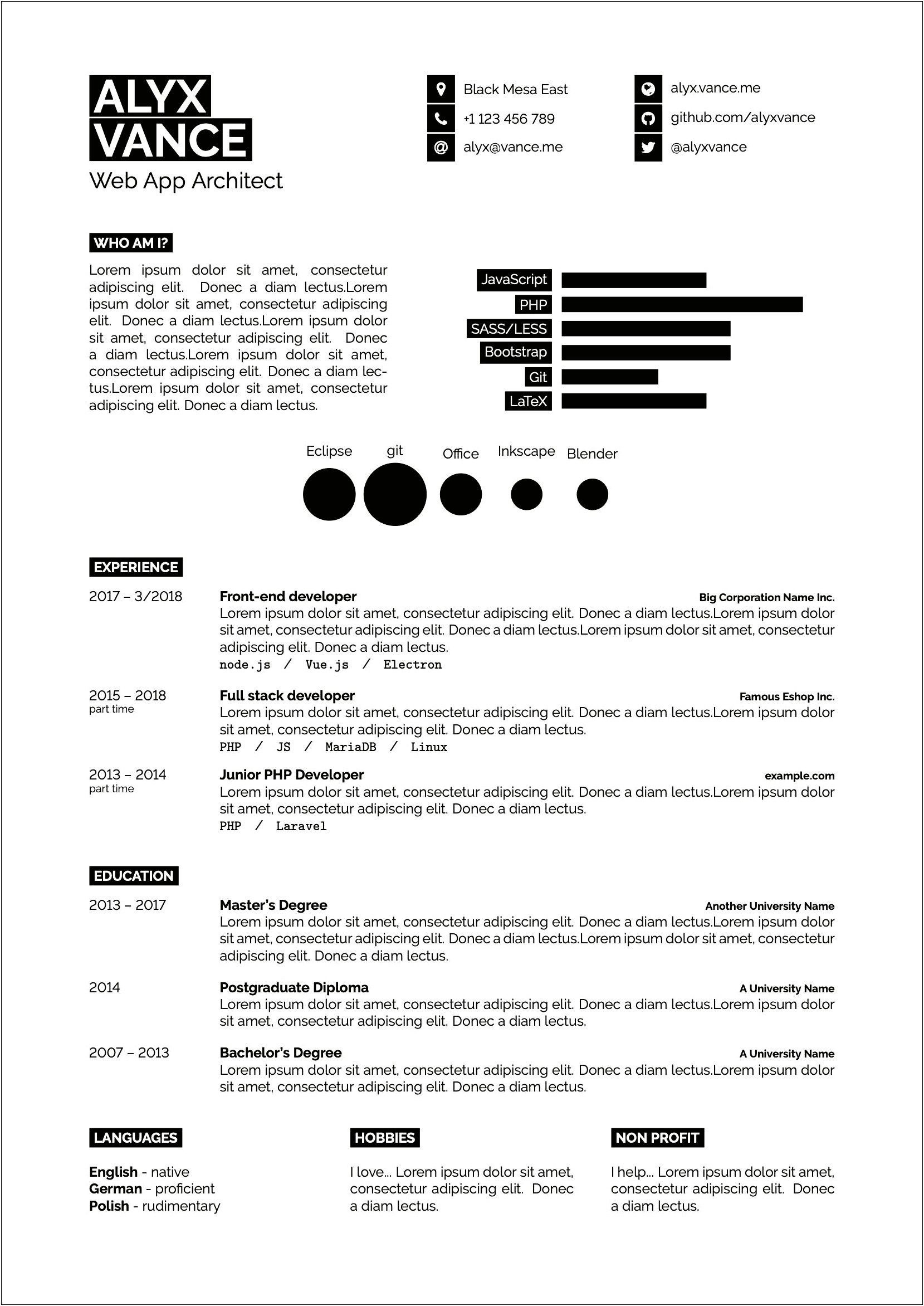 Are Skills Bar Chart On Resume Good