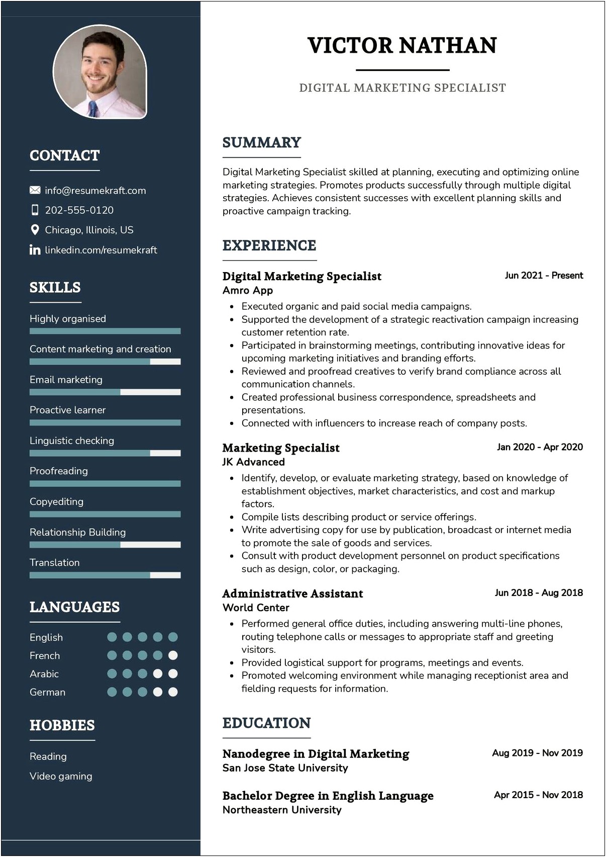 Bachelor's Degree On Resume Sample