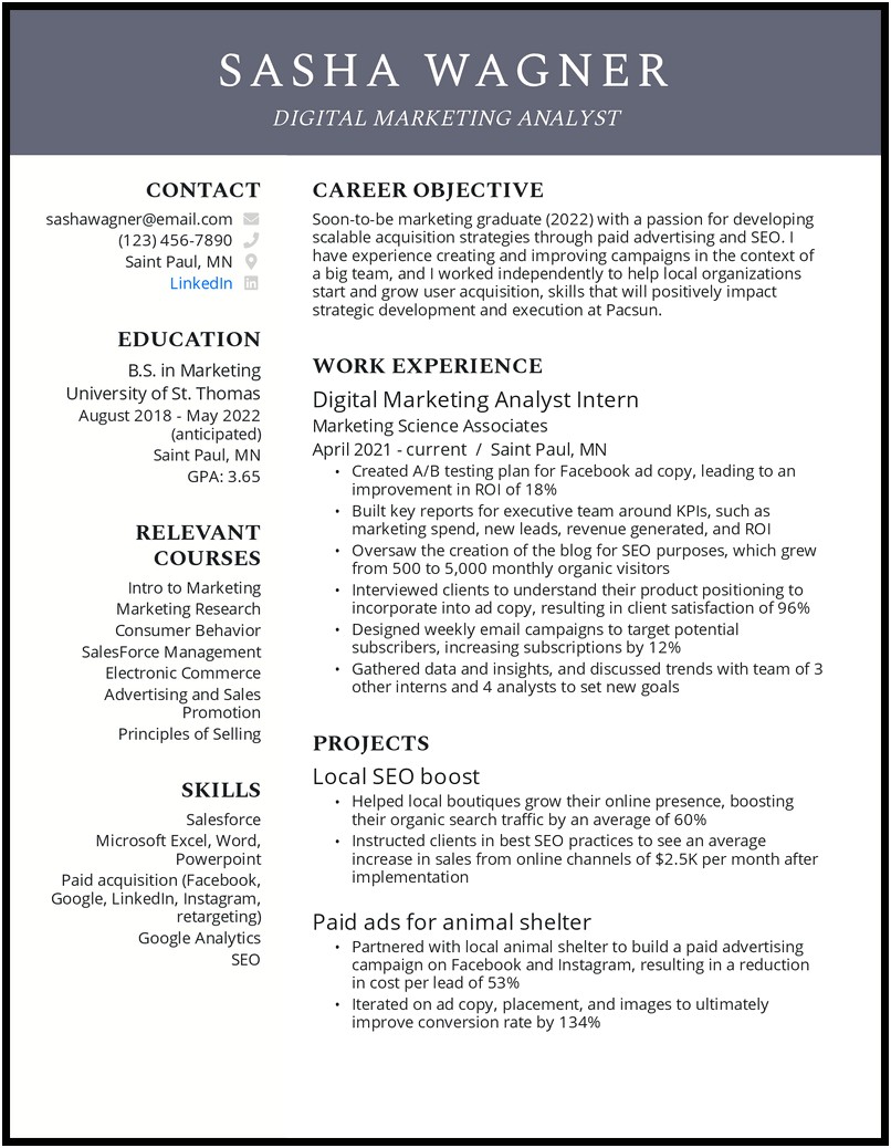 Basic Objective For Resume Student Worker