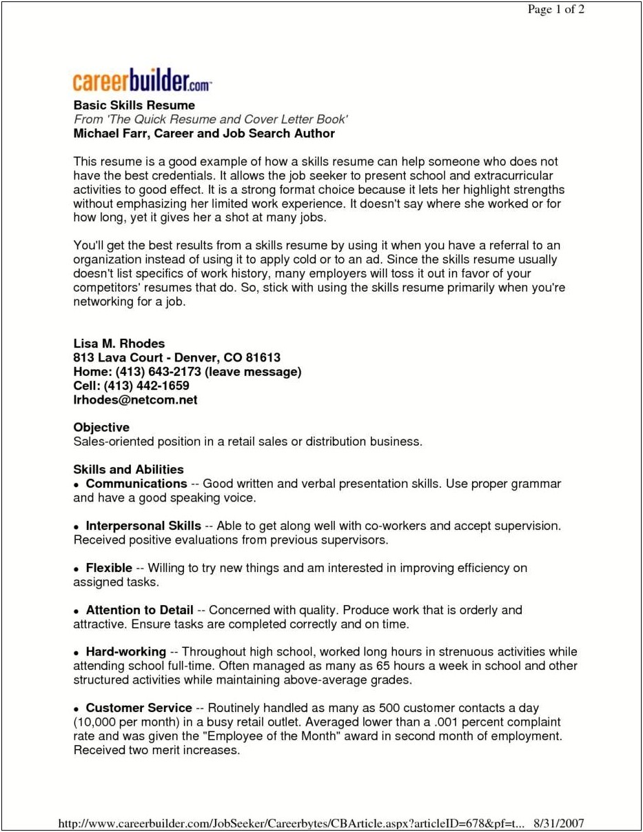 Basic Skills To List On Resume