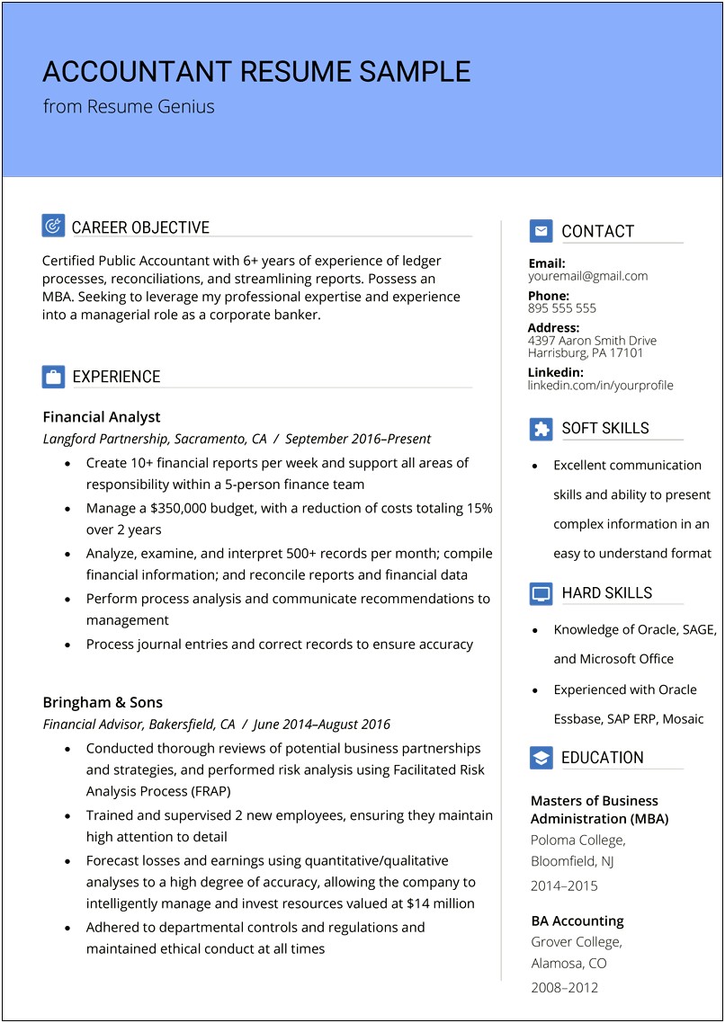 Beginner Accounting Put On Resume Skills