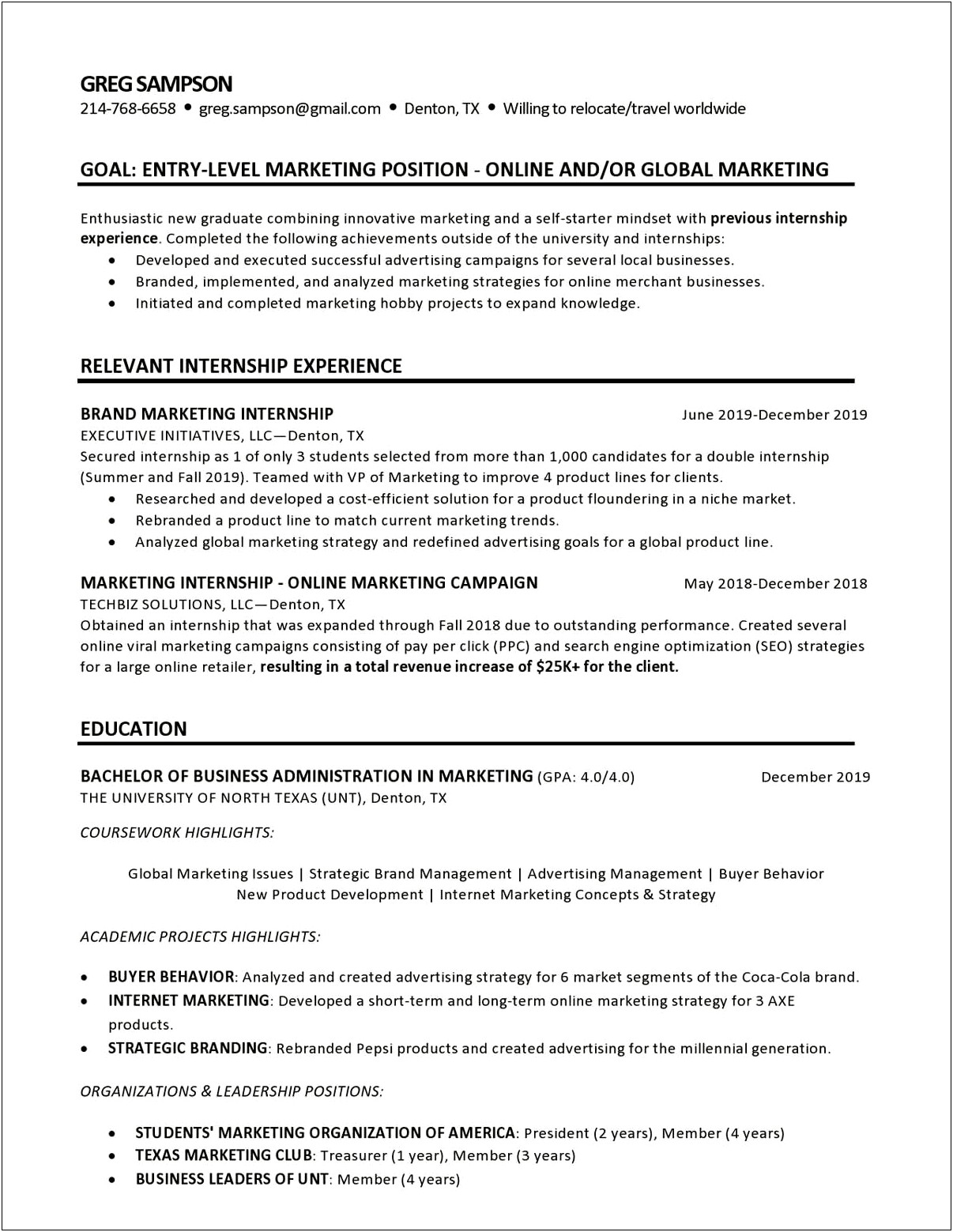 Best Enthusiastic Resumes For Entry Level Engineer