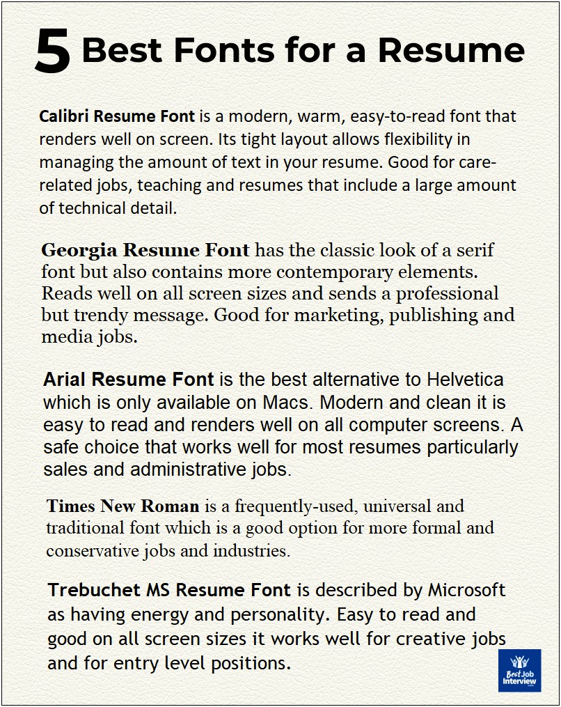 Best Font For Modern Resume On Pages