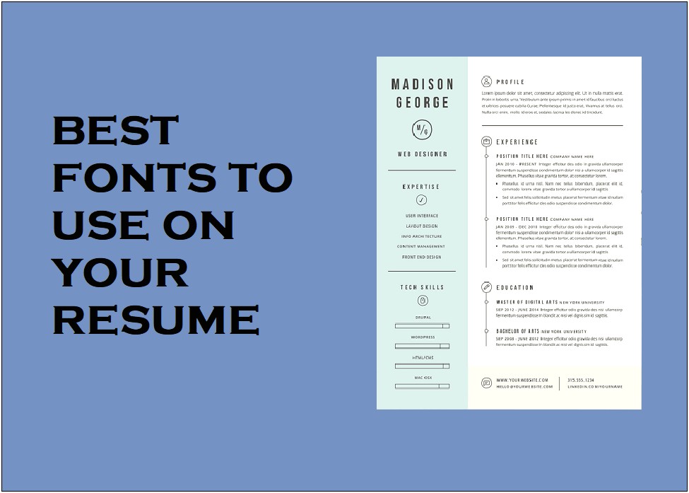 Best Font Is Word For Resume