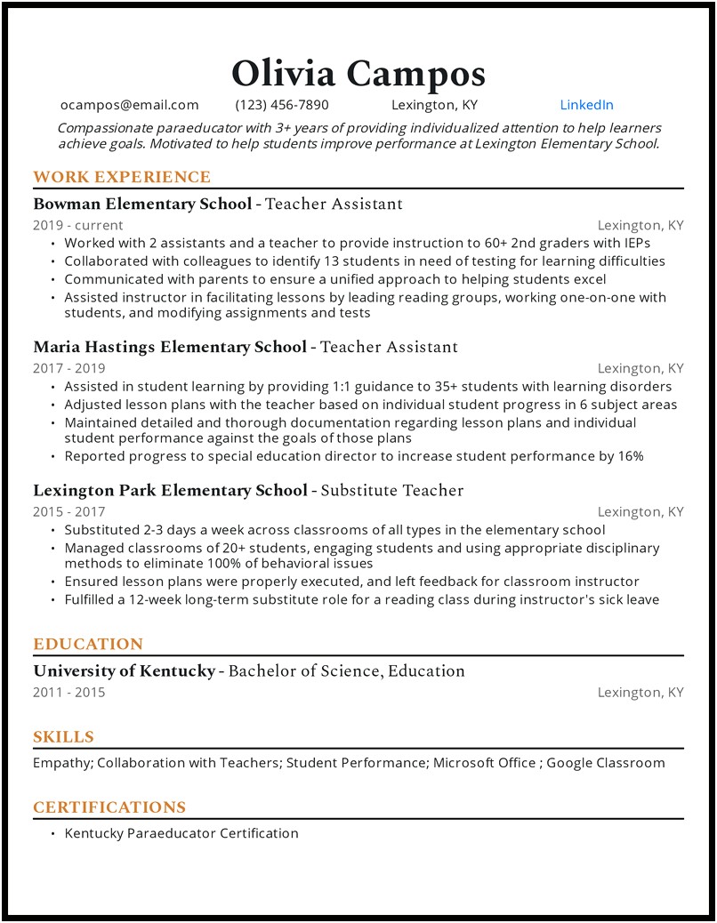 Best Format For Resume For Teacher Leaving Teaching