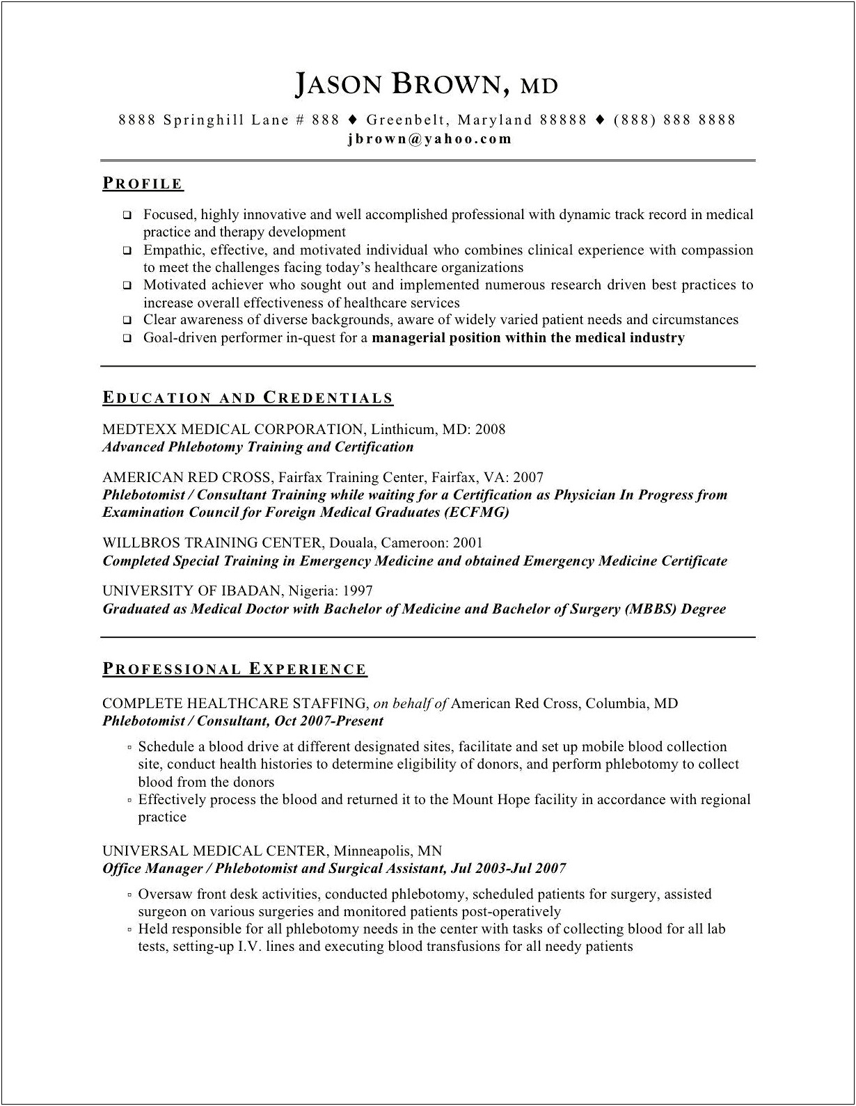 Best Free Resume International Medical Graduates