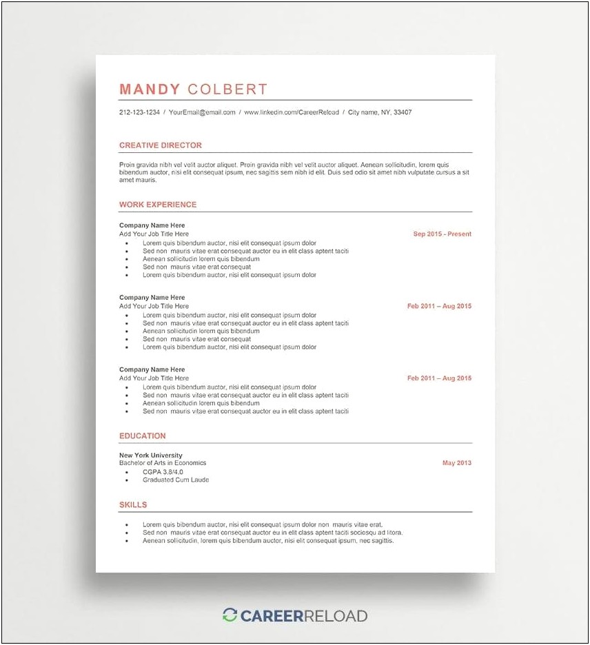 Best Free Word Resume Templates 2015