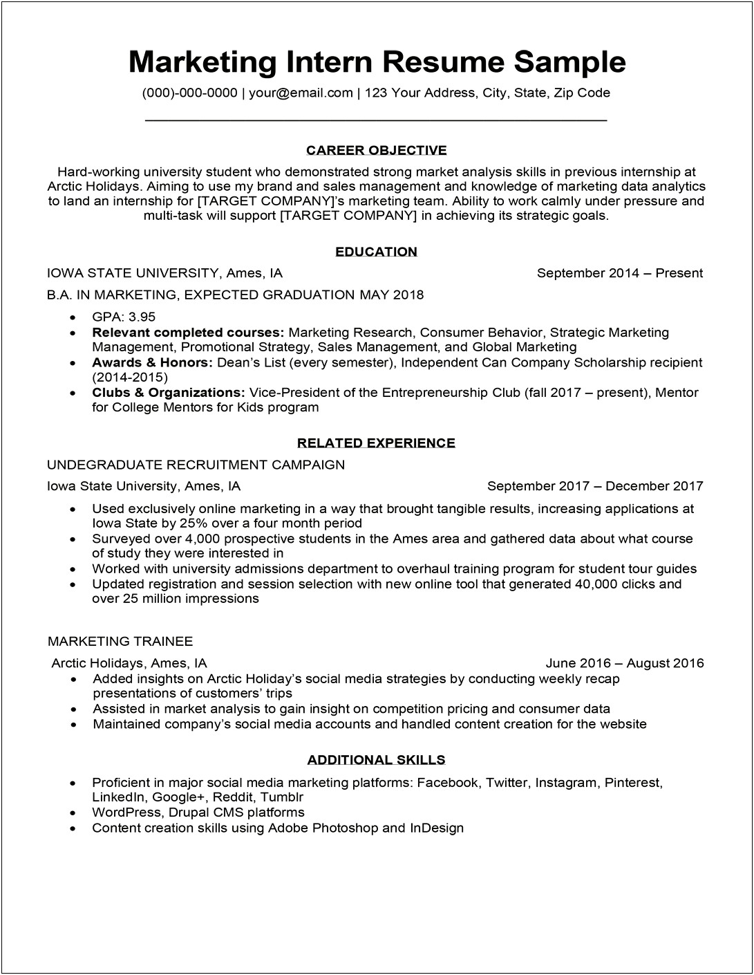 Best Marketing Tactics To Put On Resume