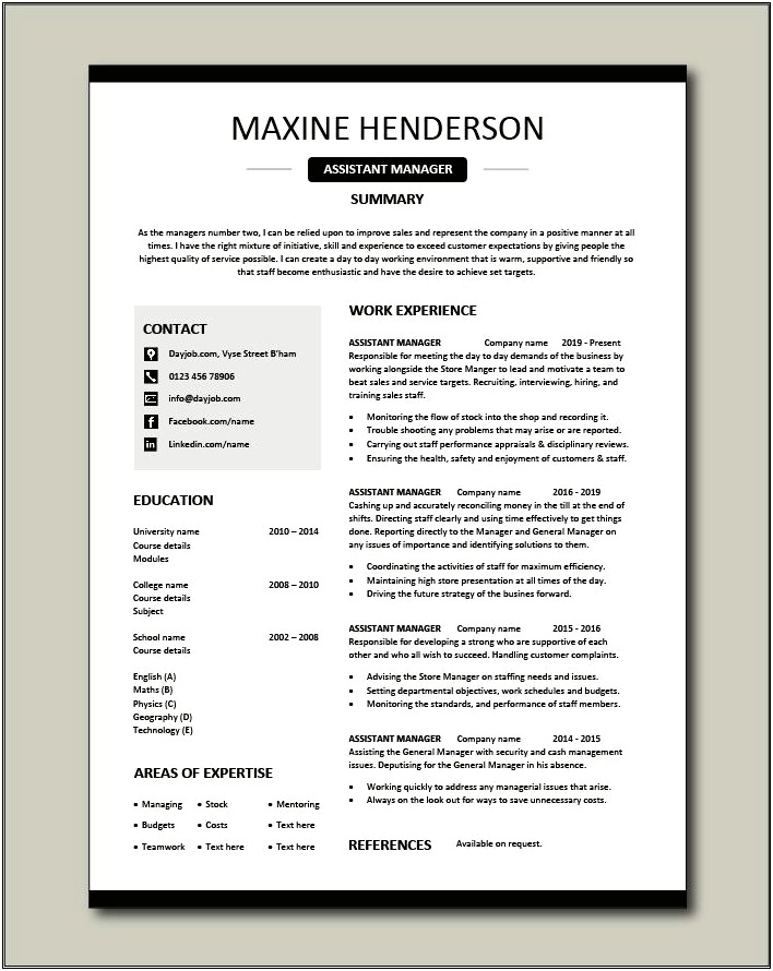 Best Objectives For A Management Resume