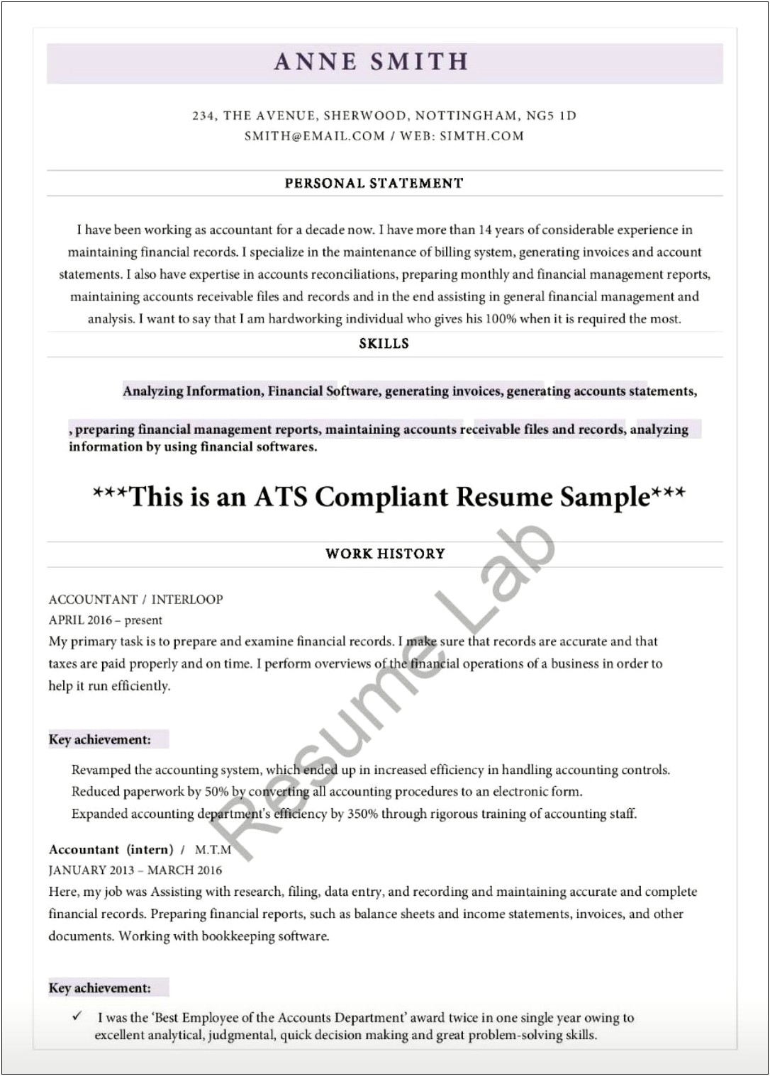 Best Order Of Information On Resume