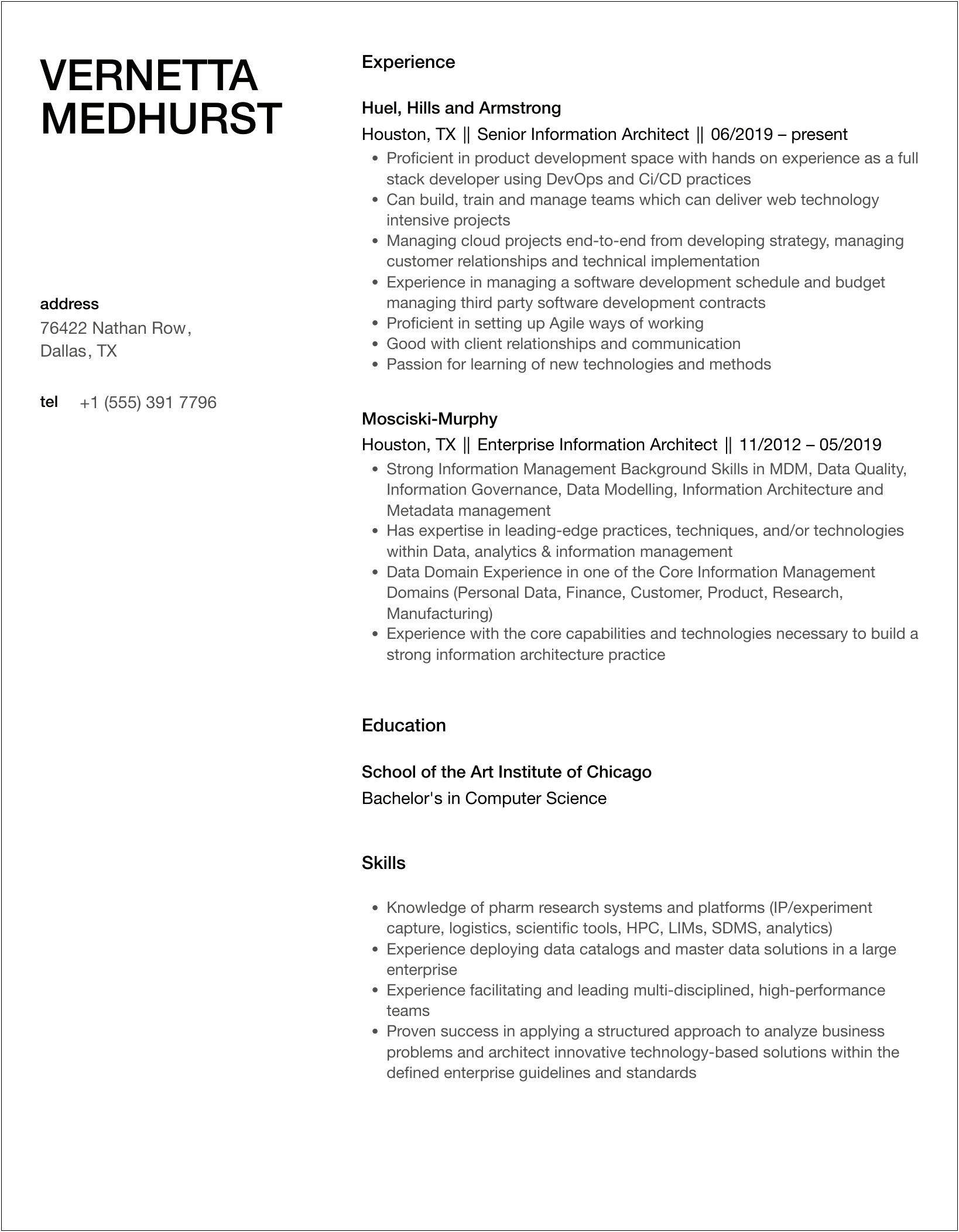 Best Practices For Information Architechture Ux Resume