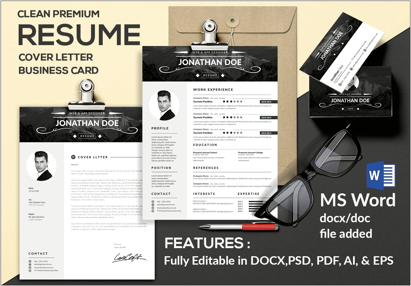 Best Resume Cover Letter Business Card Templates
