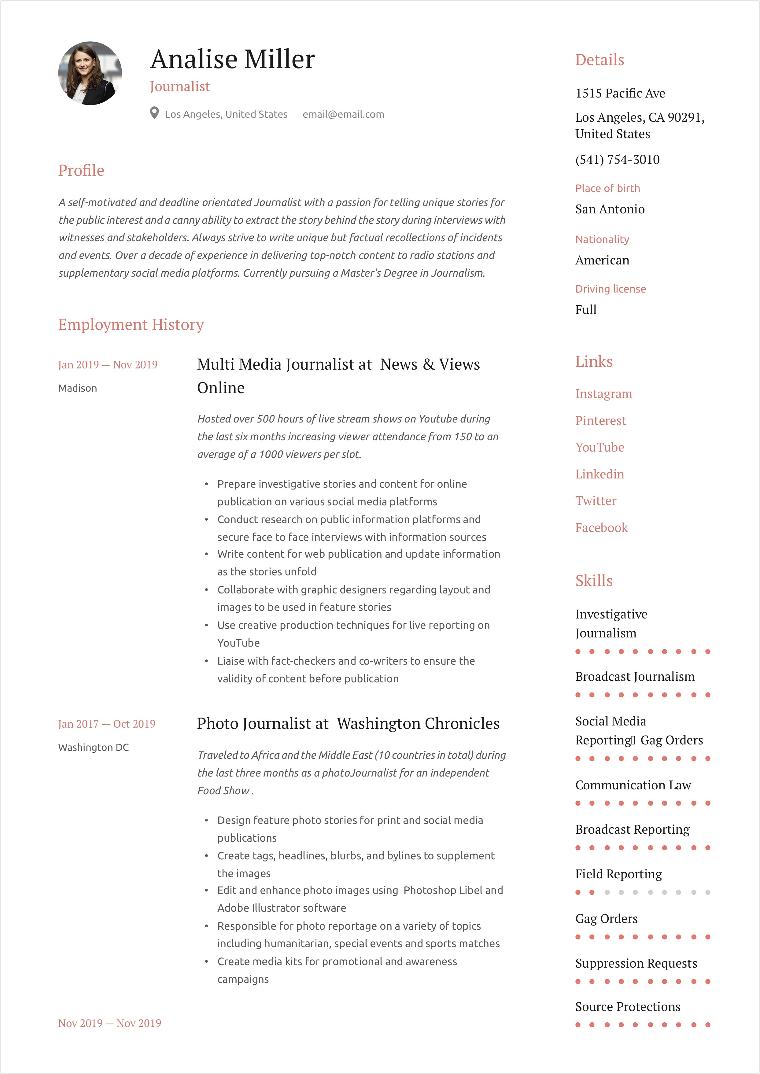 Best Resume Example For Radio Broadcaster