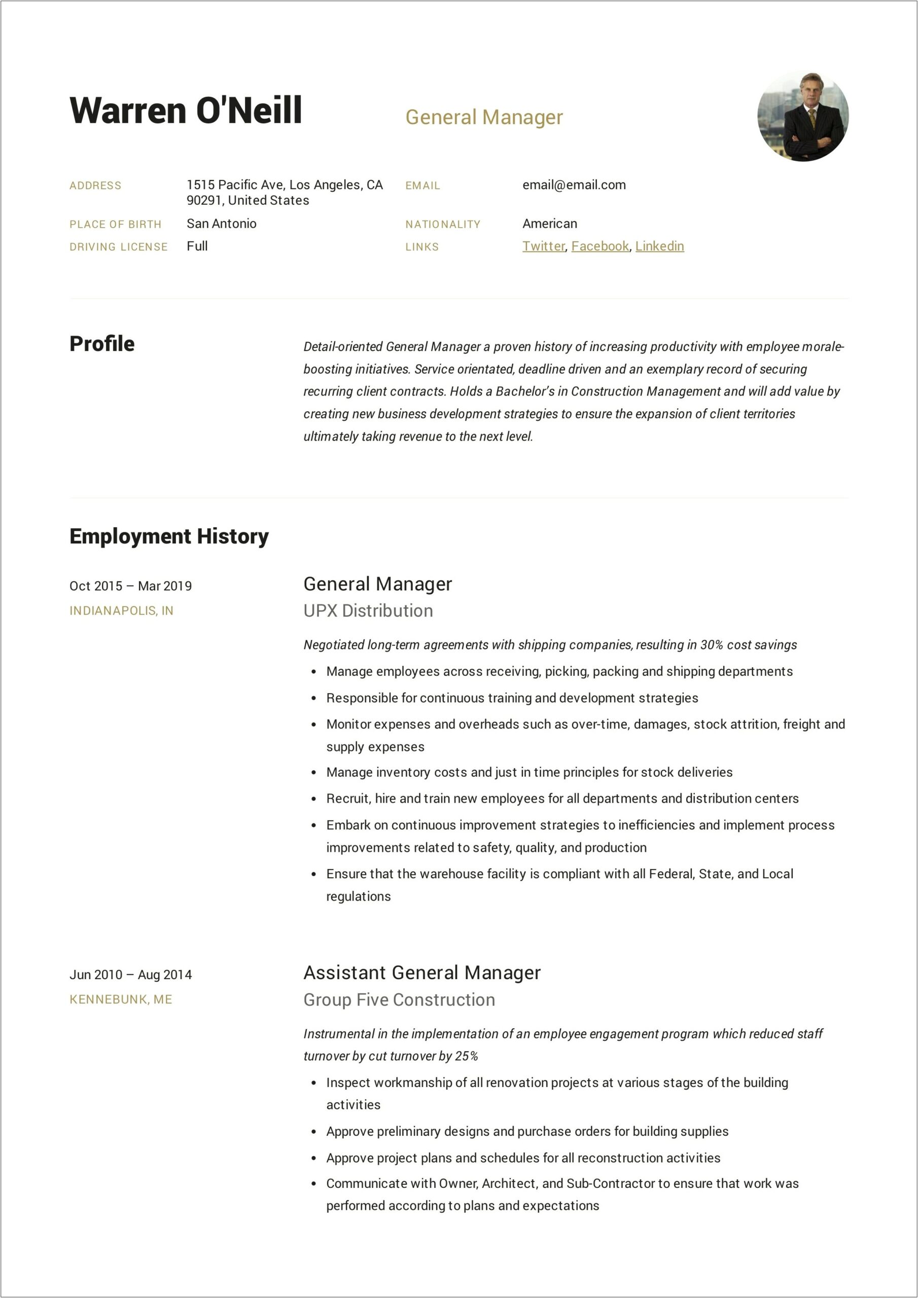 Best Resume For A Safety Supervisor